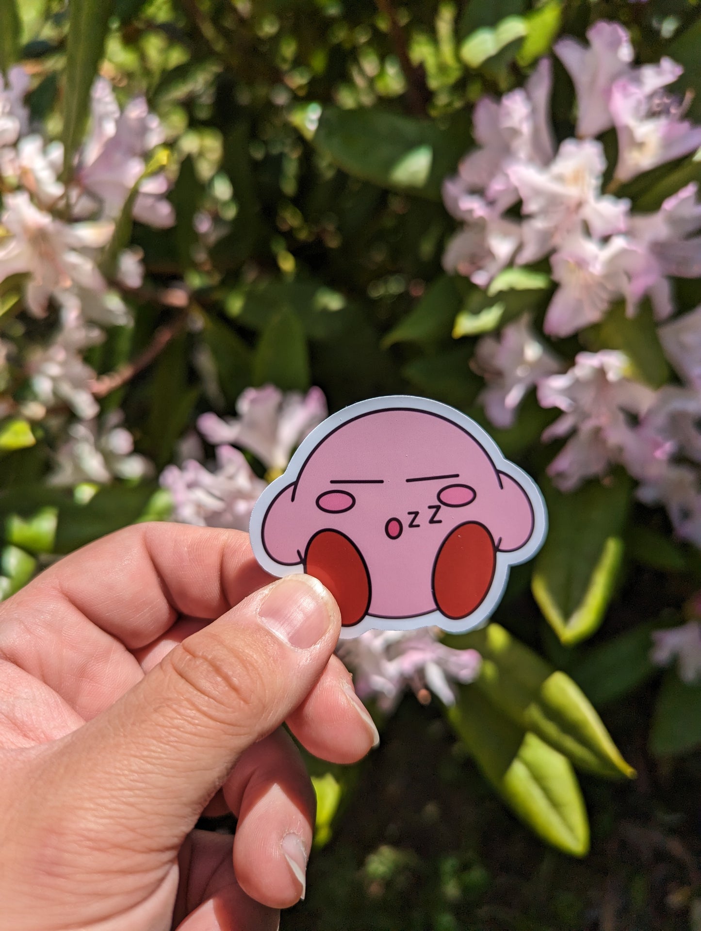 Snoozing Pink Hero Sticker