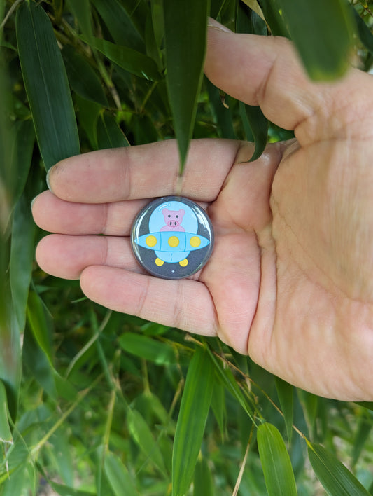 Invader Space Pig Button